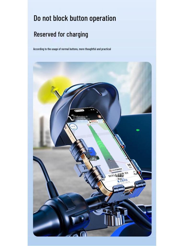 Shockproof Phone Holder for Electric Vehicle - Anti-Shake, Small Helmet, Windmill Design for Motorcycle Delivery Riders