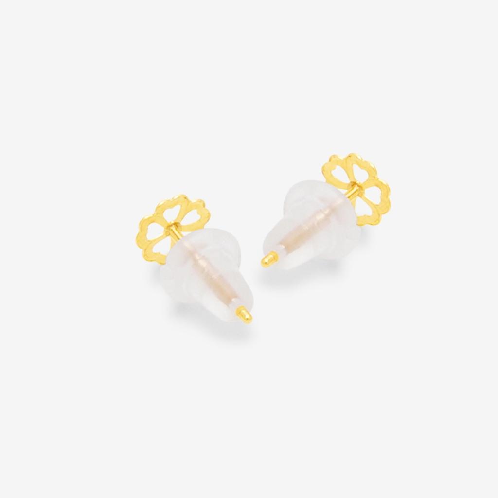 ESTELLE [Official] Women's K10 Yellow Gold Flower Motif Earrings 0202-3410-0019-0000
