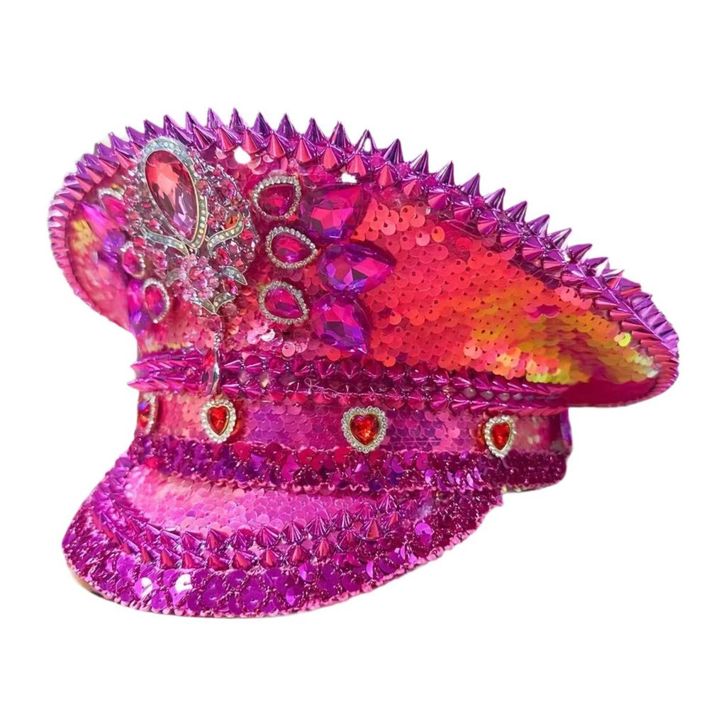 Rhinestones Studs Costume Hat Decor Novelty Gothic Party for Cosplay Events