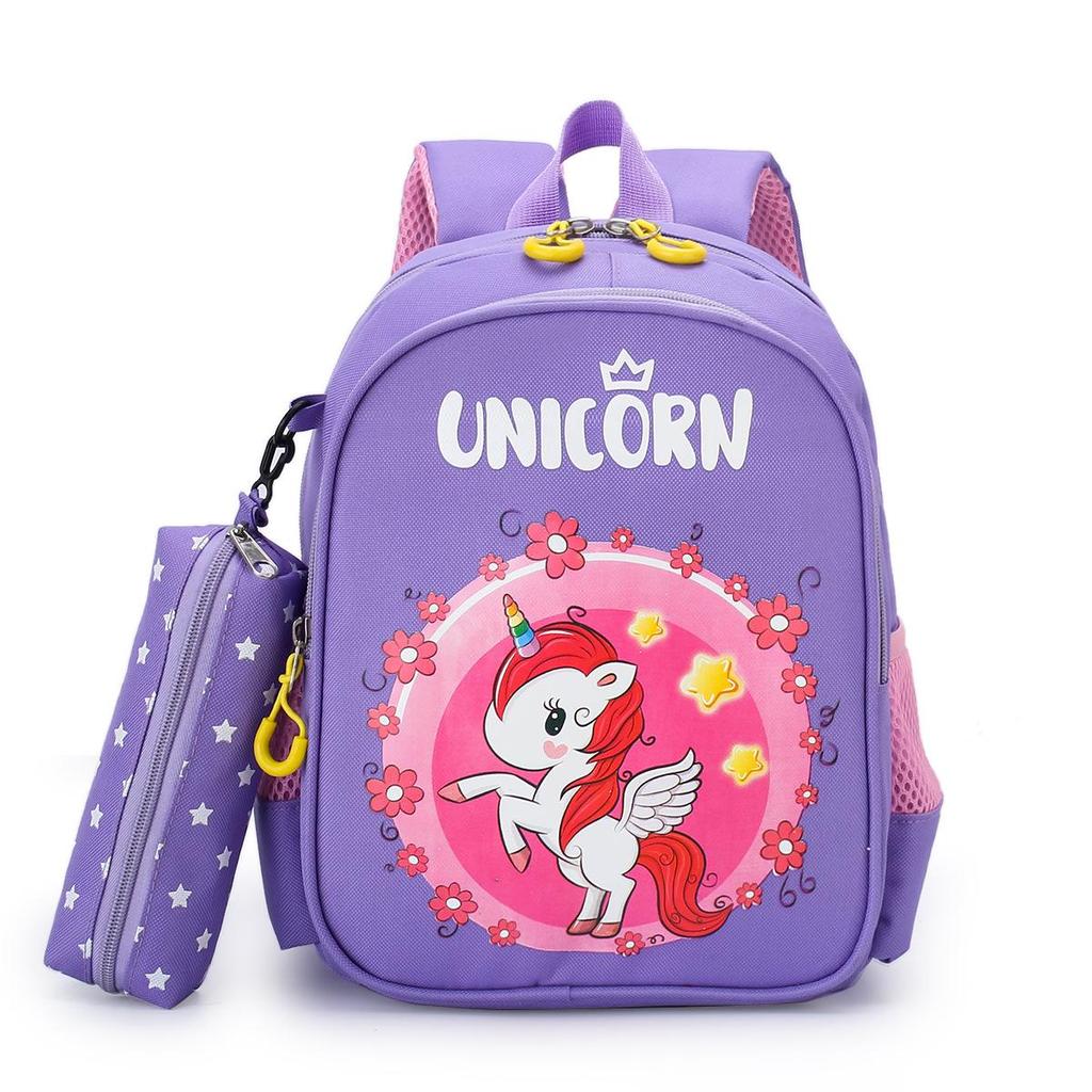 Kids' Cartoon Print Lightweight Backpack with Spine Protection - Ideal for Kindergarten To Elementary School