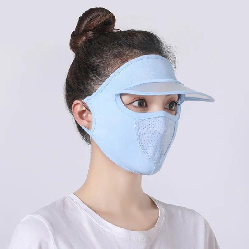 Sonnenschutz-Linsenmaske, abnehmbar, für Damen, Frühling und Sommer, Anti-Ultraviolett-Sonnenschutz, Fahrradfahren, staubdicht, verstellbare Hutmaske