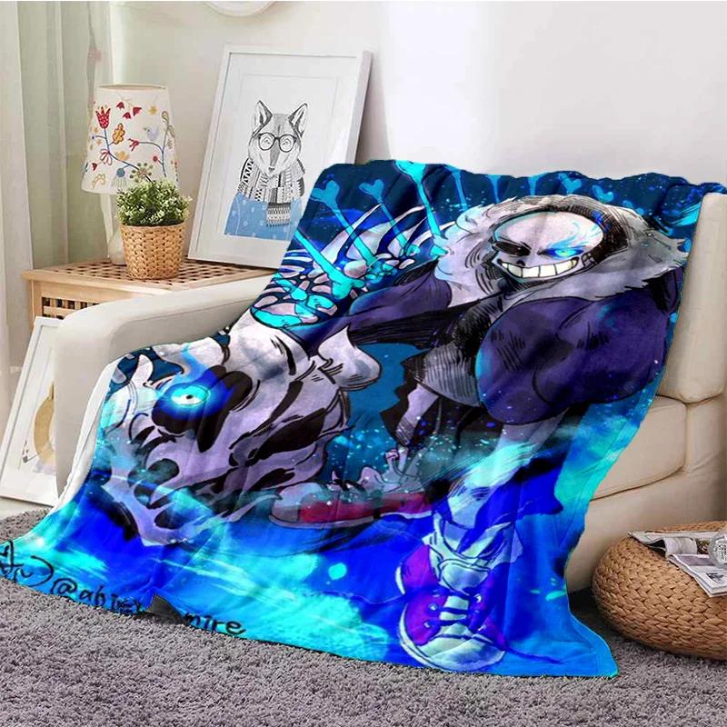 Funny U-Undertale Sans 3D Print Blanket Super Soft Warm Fleece Throw Blanket for Underground Legend Game Sofa Bed