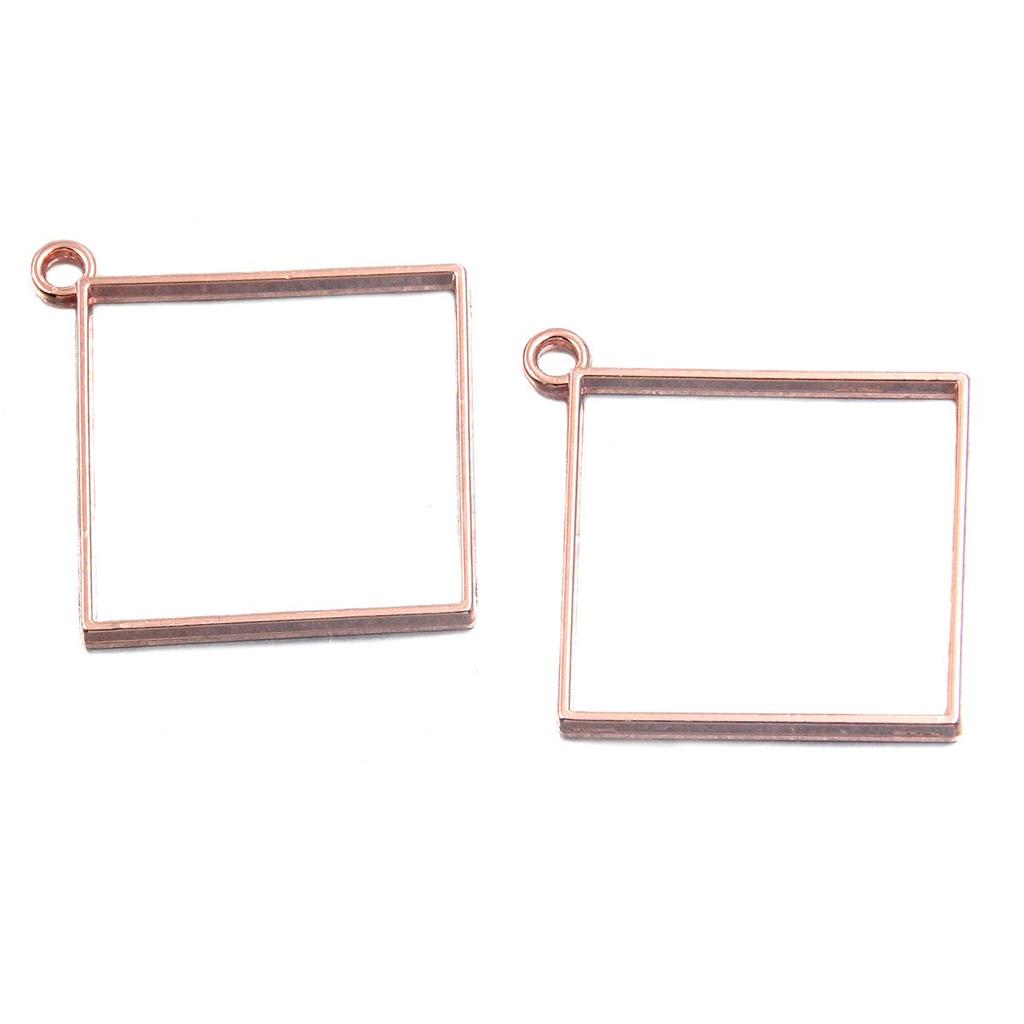 Rose Gold Geometric Heart & Moon Epoxy Keychain Pendants - 17 Designs
