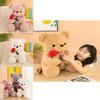 Cute Cartoon Rose Teddy Bear Plush Toy Doll Pillow Wholesale Factory Supplier