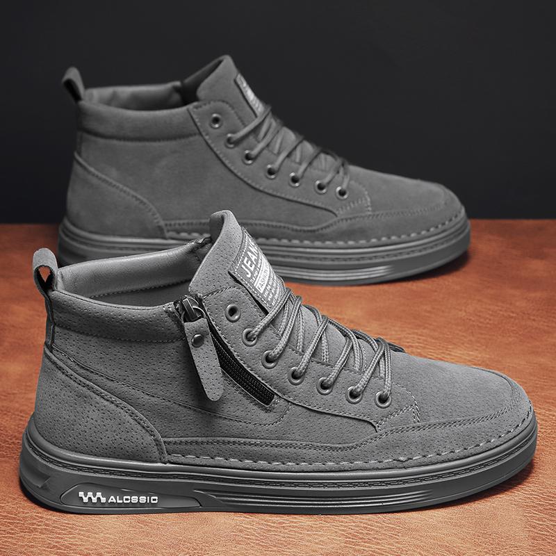 Hohe Schuhe Winter Samt Verdickt Warm Baumwollschuhe Fell Integriert Arbeitsschutz Lässig Lederschuhe