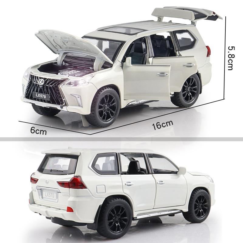 Toyota Lexus LX570 SUV Mare de Teren Simulare Diecast & Vehicule de Jucărie Sunete & Lumină Mașină cu Tracțiune:32 Model de colecție din aliaj