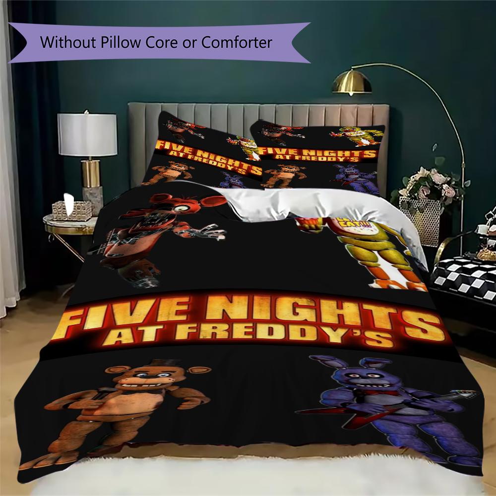 Five Nights Freddy'S Animatronic-Köpfe Dreiteiliges Set Ohne Kern 1 Bettbezug 2 Kissenbezug Ohne Kern Weihnachts-Geburtstagsgeschenk