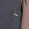 1Pair Clothing Accessories Retro Gold Silver Color Metal Men Women Bee Brooches Suit Collar Pins