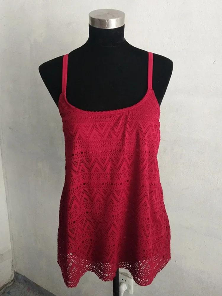 

2025 Новые купальники больших размеров для женщин, купальники танкини, сексуальный большой комплект бикини Maillot De Bain Mujer, открытый купальный костюм XXXXL 4XL красный