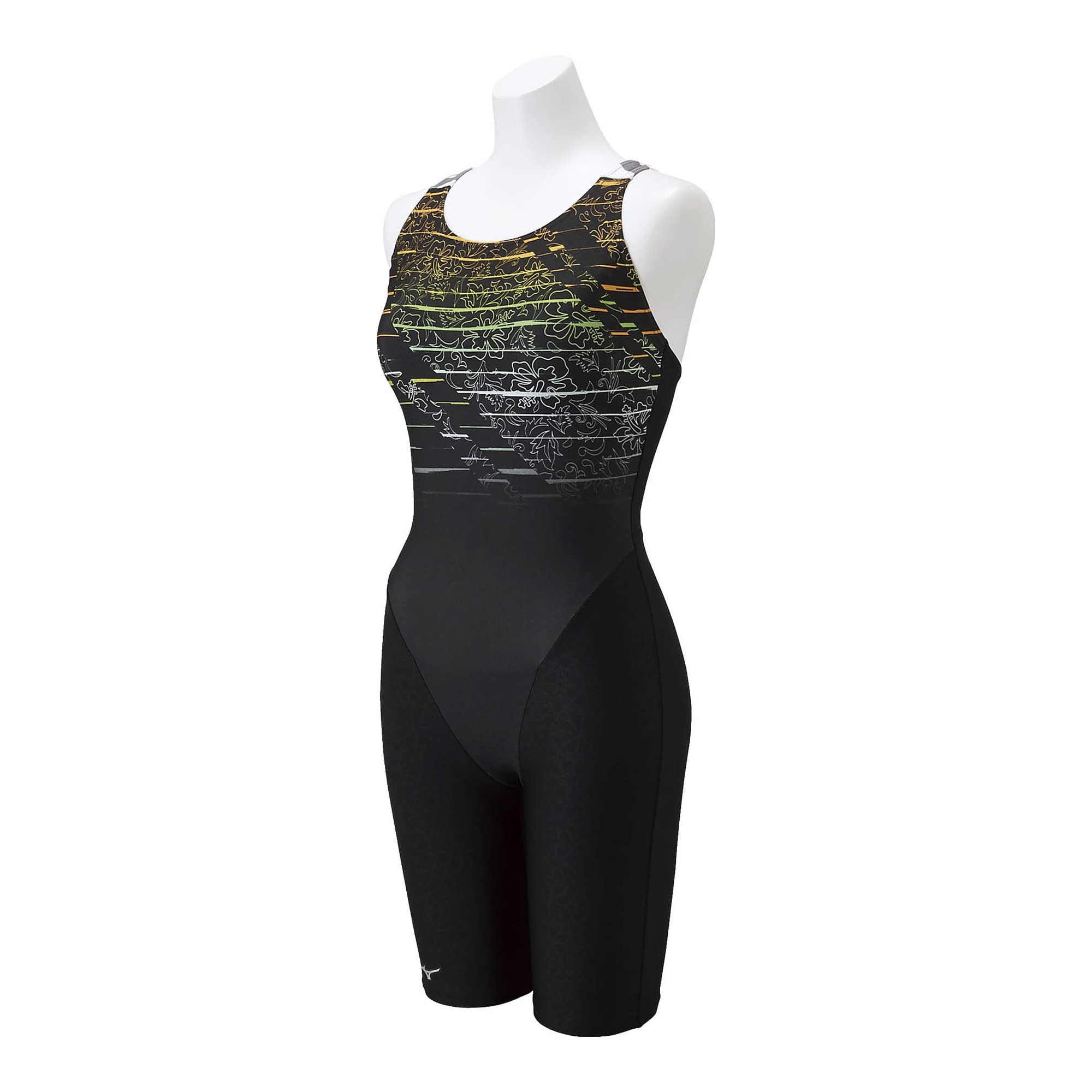 

MIZUNO STROKE ONE Aya Size 95 x Size for Fitness and Gym Use Women s All-in-One (Peace Back) Swimsuit, Collection, N2JG2307, (Black Orange), M,