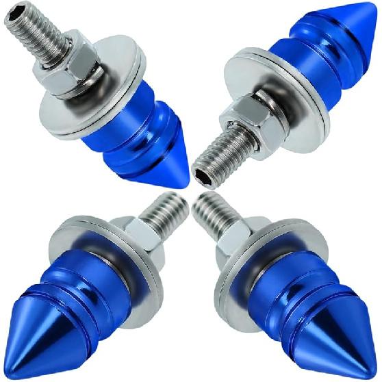 Spike License Plate Bolt Kit Aluminum Alloy Decorative Motorcycle License Plate Screw Frame Fasteners Fit Most Cars Truck Modified Vehicle