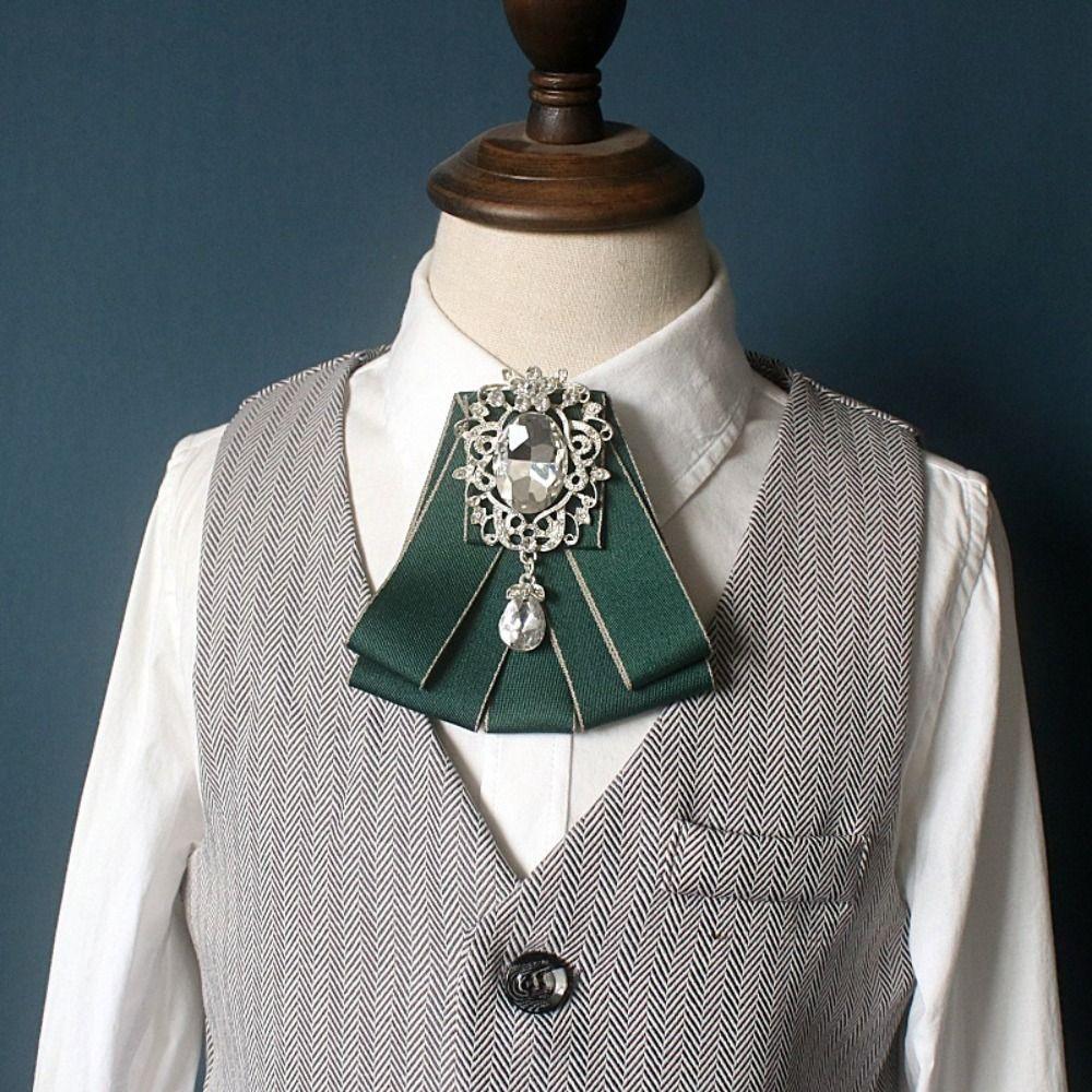 Polyester Strass Fliege Einfarbige Hemdkragen Luxus Band Fliege Täglich