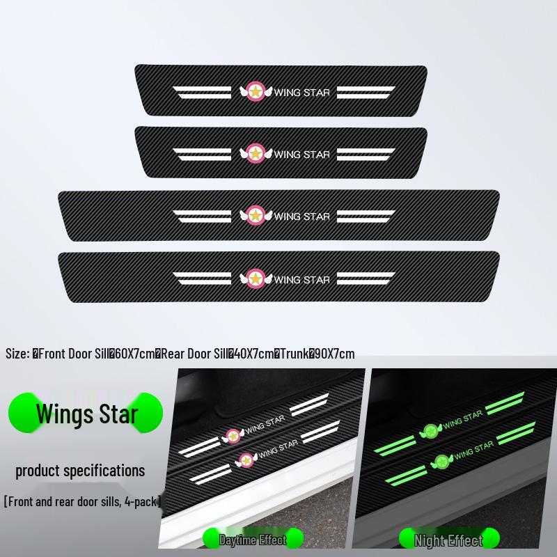 Compatible Door Sill Trim and Protective Anti-Stepping Stickers for Haval H6, M6, H9, Big Dog, First Love, and F7 - Glow-in-the-Dark Option Available.