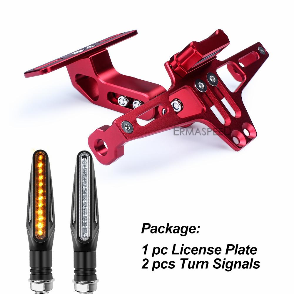 Motorcycle License Plate Frames Holder and Motorcycle LED Turn Signal Light For Motocross Street Bike Motorbike