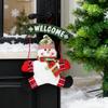 Vánoční závěsná cedule na dveře, 2 ks Santa Claus Sněhulák Závěsná na dveře Vánoční stromek Přívěsek Netkaná závěsná ozdoba Dárky