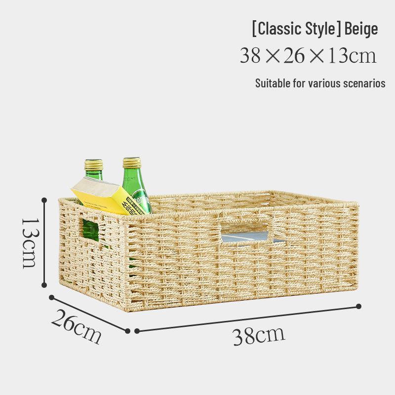 Japanese Style Large Rattan Storage Basket for Clothes, Toys, and Snacks