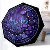 Neon Guitar Cityscape Pattern Umbrella, Portable and Foldable Design, 8 Ribs, a Casual Accessory for Halloween, Christmas, and Birthday Gifts.