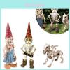Durable Resin Skeleton Statue Gnome For Spooky And Charming Halloween Decorations