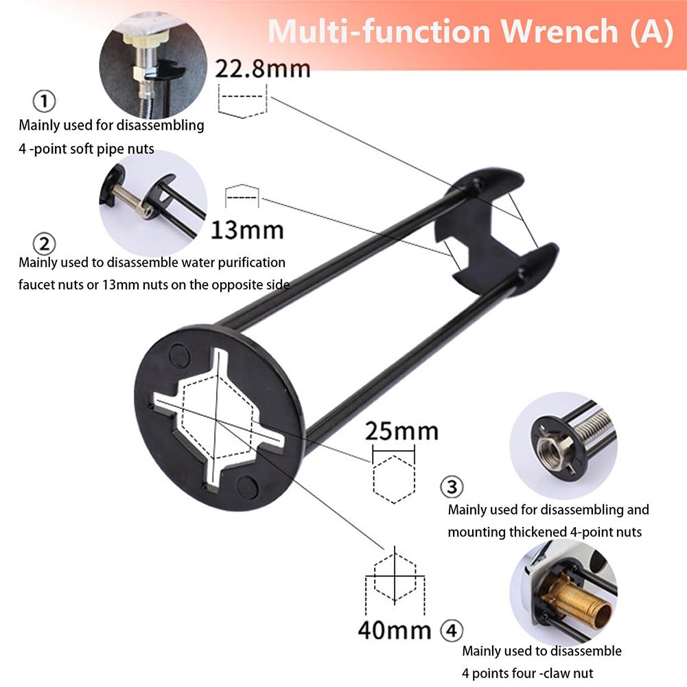 1/2 PCS Universal Under Sink Plumbers Tool Faucet Wrench Plumbers Wrench for Kitchen Bathroom Home