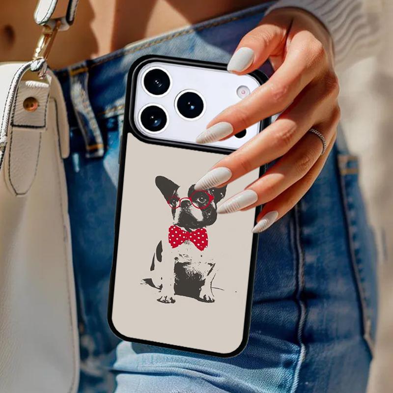 Boston Terrier Dog Phone Case For iPhone 17 Air 14 15 13 12 Max Cover For Apple 14 15 16 16e 11 Pro Max Plus Coque