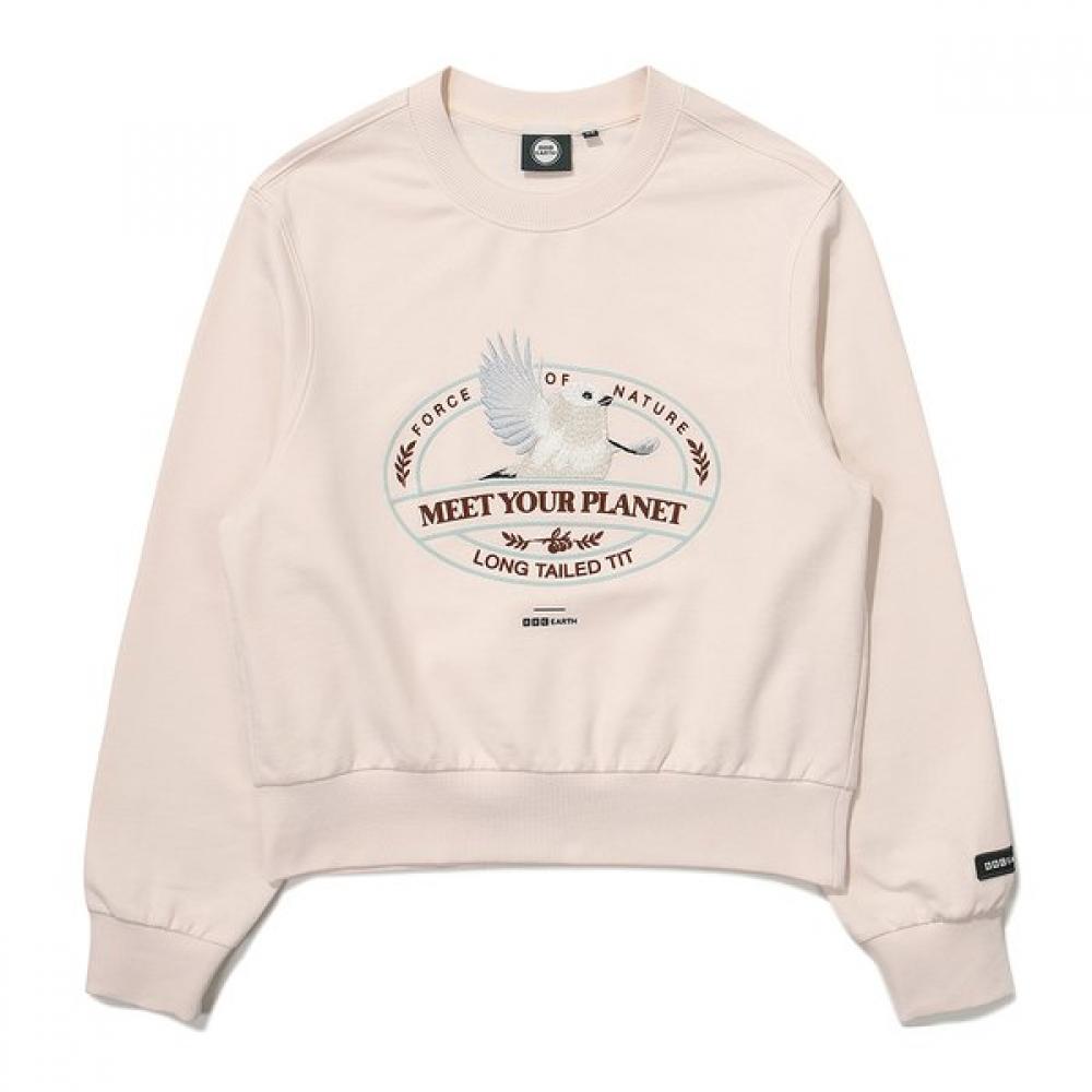 Animal Embroidery Point Sweatshirt  Light Pink 085