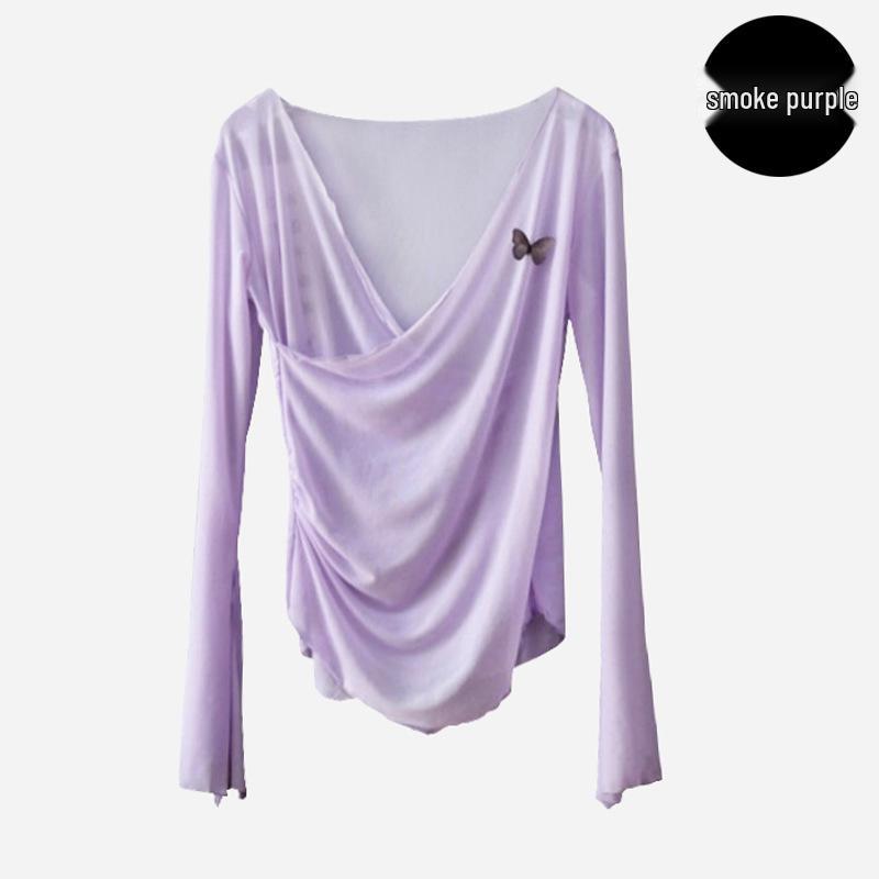 Adult Women's Ethnic Dance Butterfly Gauze Top for Modern and Classical Dance