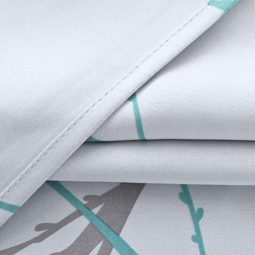 Thickened Blackout Thermal Insulation Curtains Sun Blocking, Matte Finish with Bird Branch Print Matte Fabric Curtain Home Decor