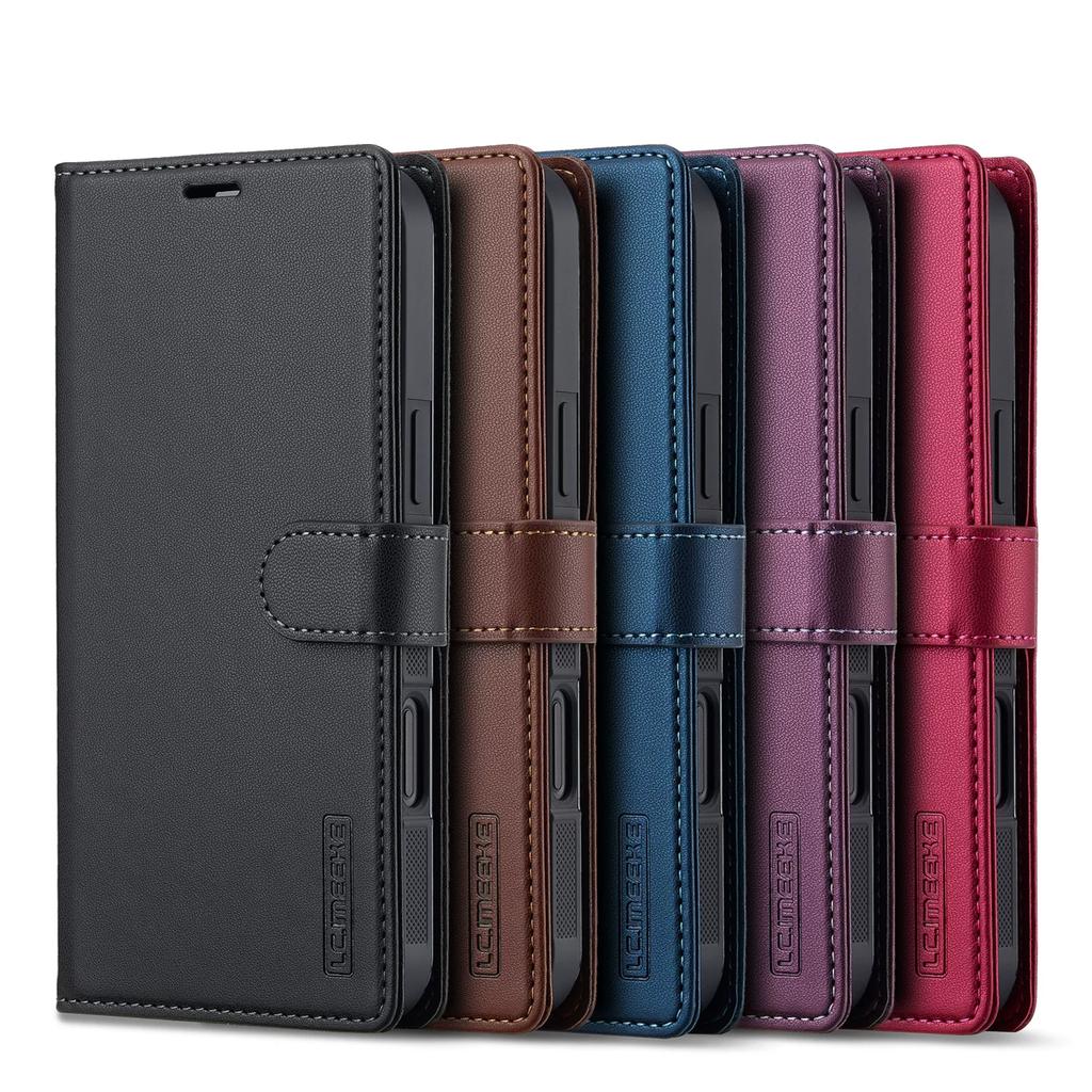2 in 1 Magnetic separation Suitable for Apple 17promax clamshell leather case 16e mobile phone case 15plus removable 11 change bag case