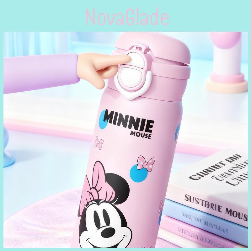 Mickey Mouse Kids Insulated Water Bottle With Straw Lock For School Portable Drinkware