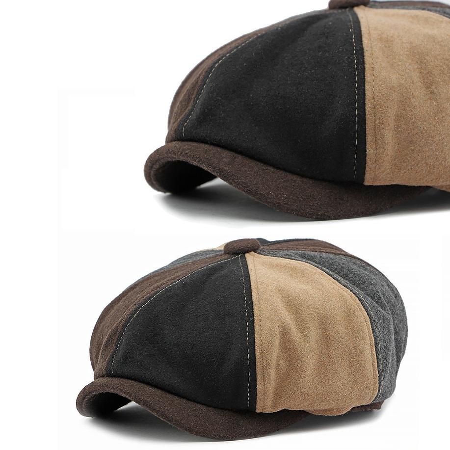 Autumn and winter woolen beret Elastic 55-60cm combo color hat