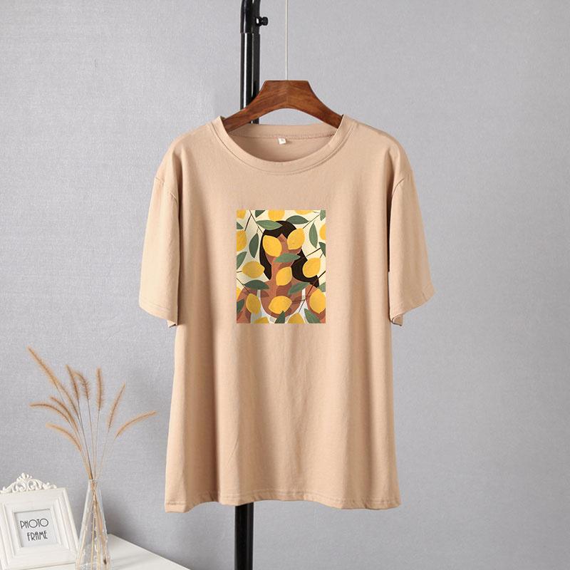 Hirsionsan Vintage Printing Cotton T Shirts Women New Soft Harajuku Loose Female Tees England Style Summer Casual Tops Gotic Graphic T Shirt