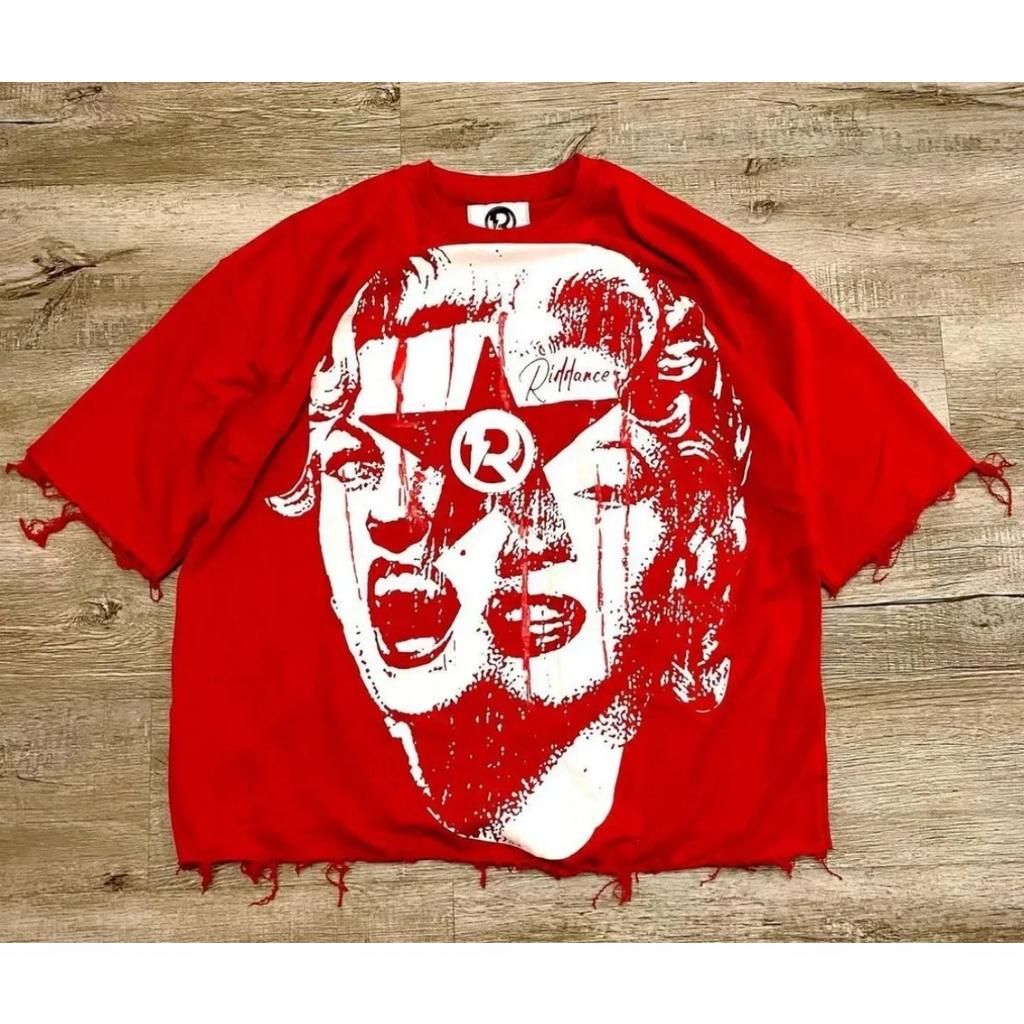 RogueWave Hip Hop Y2k Tops Oversized Printed Graphic T Shirts Harajuku Gothic Men and Women T-Shirt Casual Streetwear Clothes