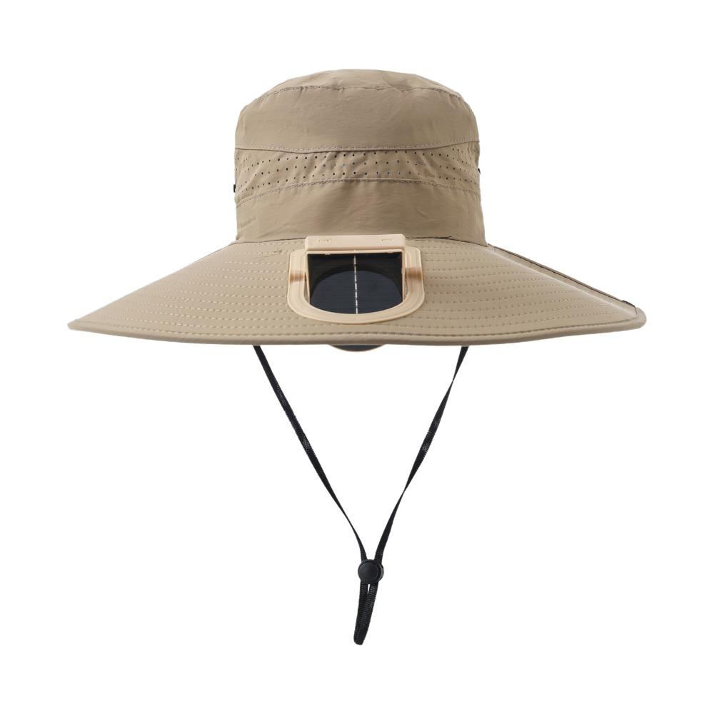 New Wide Brim Solar Fan Hat Upf50+ Breathable Sunshade Cap Summer 3-Speed Bucket Hat Beach