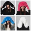 Cute Pullover Furry Cap Warm Plush Winter Beanies Fashion Bunny Ear Hat  Outdoor