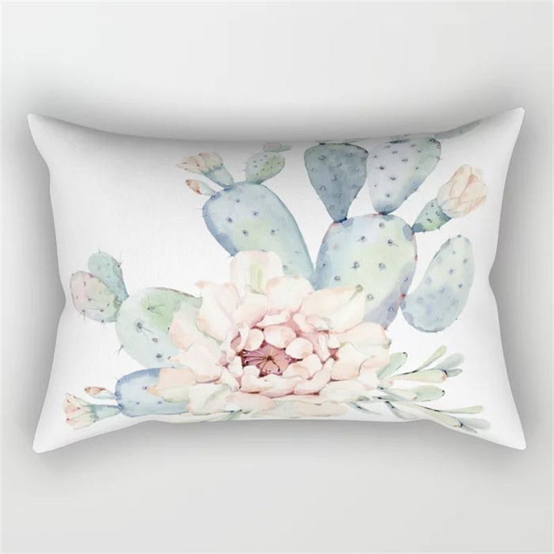 30x50cm Green Tropical Leaves Plant Pillowcase Cactus Flower Polyester Cushion Cover Ins Natural Landscape Pillowslip Home Decor