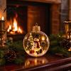 Religious Christmas Souvenir Glowing Ball Ornaments Mini Holiday Scene Light-Up Hanging Clear Holy Season Spiritual Gift Acrylic Decoration with Warm