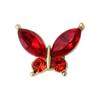 Luxury Crystal Butterfly Nail Art Accessories - Sparkling Gold & Red Design