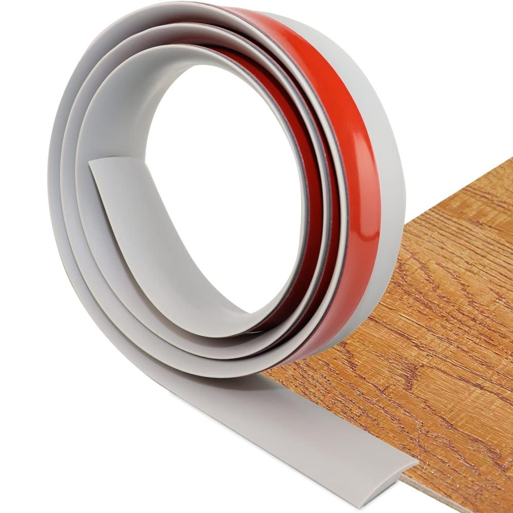 1pc 1/2mX3cm Self-Adhesive Floor Transition Strip, Flexible Wood Grain Design Edging for Carpet, Laminate&Floors, Threshold
