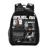 Rapper Anuel AA World Tour Student Backpack School Bag Hiking Travel Daypack for Men Women Fashion Bookbag Shoulder Bags