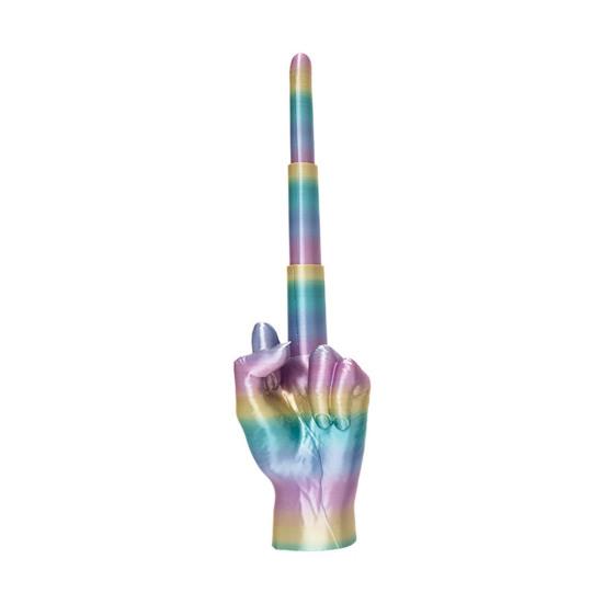 3D Printed Retractable Middle Finger Telescopic Middle Finger Figurine Stress Relief Toy Home Office Living Room Desktop Decoration Ornament Gag Gift