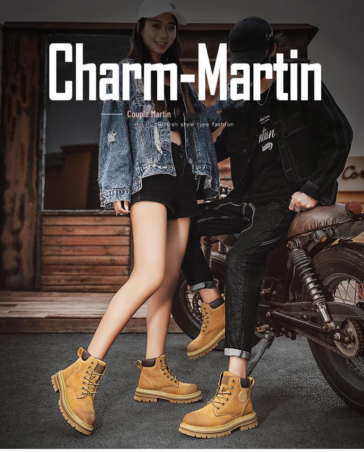 Men's 2024 Yellow High Top Winter Desert Work Boots with Cotton and Velvet Lining for Snow.