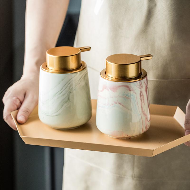 Ceramic bubble bottle Hotel press lotion bottle Shampoo shower gel hand sanitizer Mousse bubble bottle shampoo dispenser