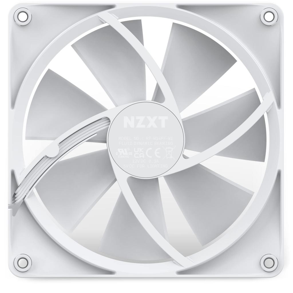 NZXT F140RGB 140mm RGB Compatible White PC Case Fan FN1766 RF-R14SF-W1