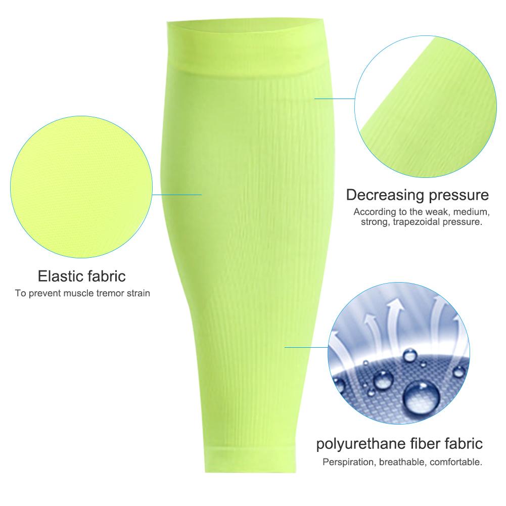1Pair Mumian Sport Training Shin Pads Calf Sleeves Breathable Protective Gear Fluorescent GreenS