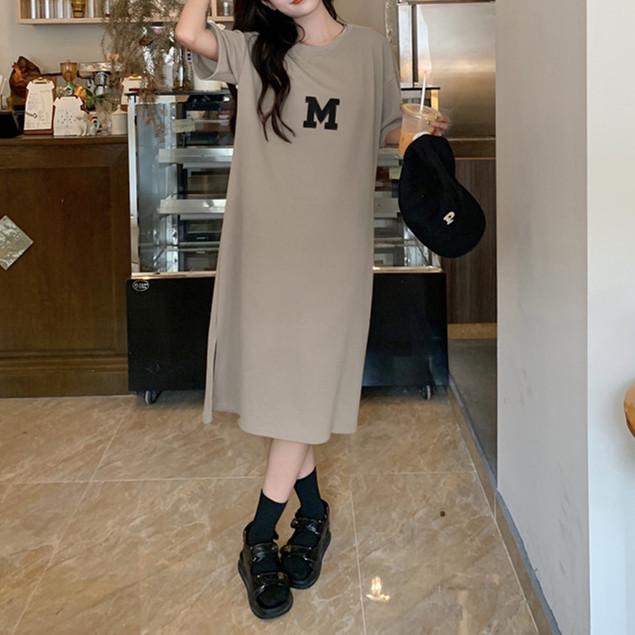 

Summer 2025 Plus Size Women s Loose Slimming T-Shirt Dress 2XL