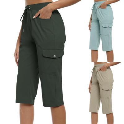 CapriPants for Women Lightweight Pants for Women Casual Summer Shorts with Zipper Pockets
