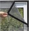 Cat Netting Self Adhesive Window Screen,Insect Netting Transparent Cat Netting Mosquito Netting Color : Gray Mesh Black Frame Size : 90x100cm