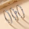 Luxury Stainless Steel Ring For Women Three-Piece Set Zircon Classic Fashion Finger Accessory Zircon Female Gifts
