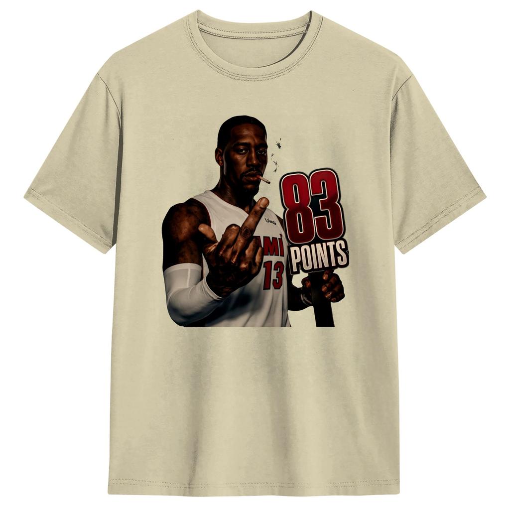 Bam Adebayo Poster TShirt Summer 100 Cotton TShirts For Unisex Harajuku Casual Tshirt Short Sleeve Classic Tops