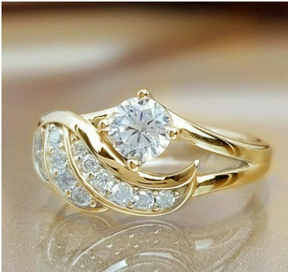 

Twoyue Creative Angel Wings Zircon Silver Ring for Women Size 7 золотой